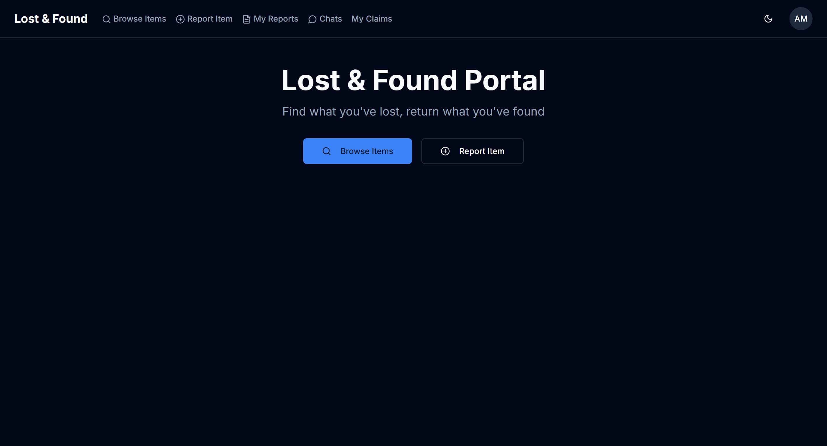 Lost & Found Portal for USC DCSIM Students screenshot